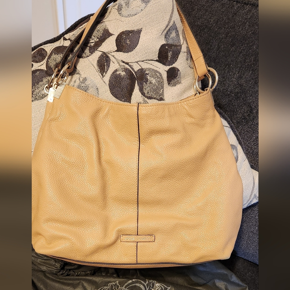 Vince Camuto Tan Leather Shoulder Bag, 12Lx10H,5D